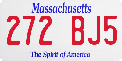 MA license plate 272BJ5
