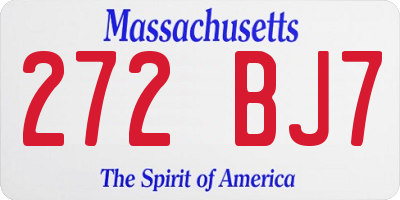 MA license plate 272BJ7