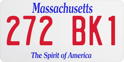 MA license plate 272BK1
