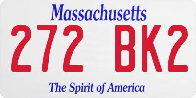 MA license plate 272BK2