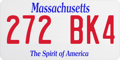 MA license plate 272BK4