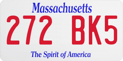 MA license plate 272BK5