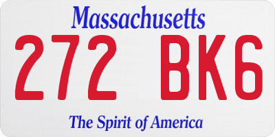 MA license plate 272BK6