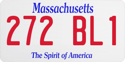 MA license plate 272BL1
