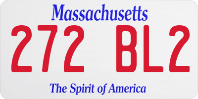 MA license plate 272BL2