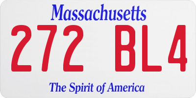 MA license plate 272BL4