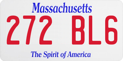 MA license plate 272BL6