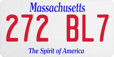 MA license plate 272BL7