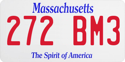 MA license plate 272BM3