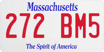 MA license plate 272BM5