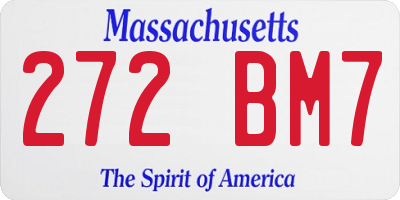 MA license plate 272BM7