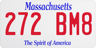 MA license plate 272BM8