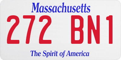 MA license plate 272BN1