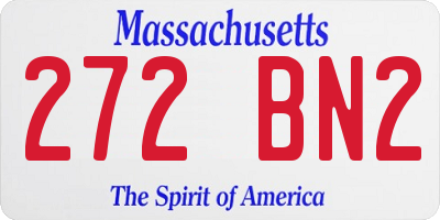 MA license plate 272BN2