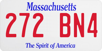 MA license plate 272BN4