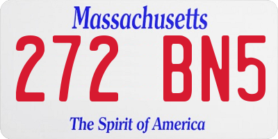 MA license plate 272BN5