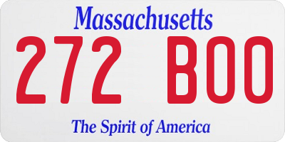 MA license plate 272BO0
