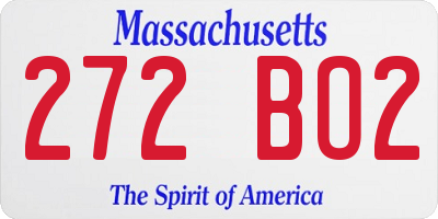 MA license plate 272BO2