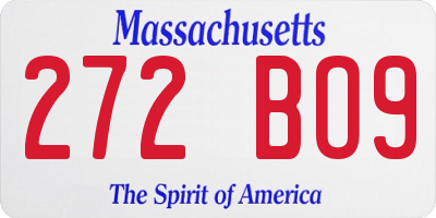 MA license plate 272BO9