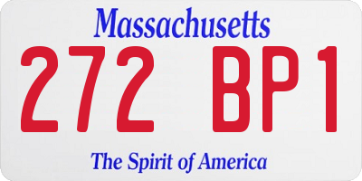 MA license plate 272BP1