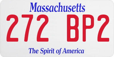 MA license plate 272BP2