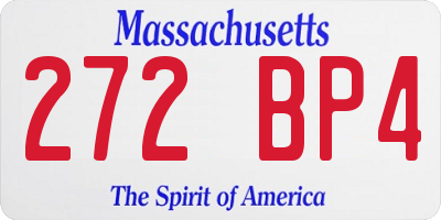 MA license plate 272BP4