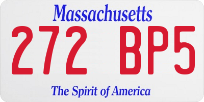 MA license plate 272BP5