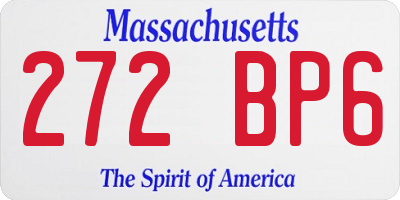 MA license plate 272BP6