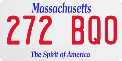 MA license plate 272BQ0
