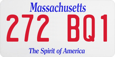 MA license plate 272BQ1
