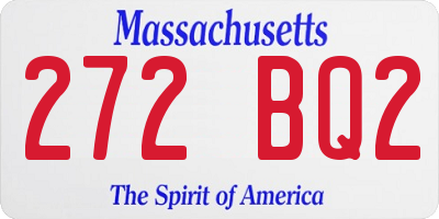 MA license plate 272BQ2