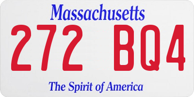 MA license plate 272BQ4