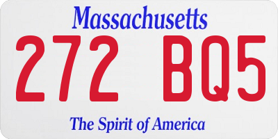 MA license plate 272BQ5