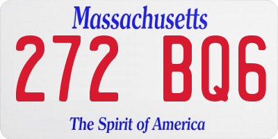 MA license plate 272BQ6