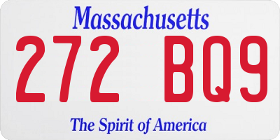 MA license plate 272BQ9