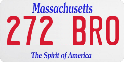 MA license plate 272BR0