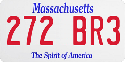MA license plate 272BR3