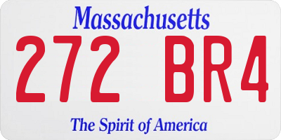 MA license plate 272BR4