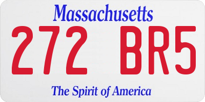 MA license plate 272BR5