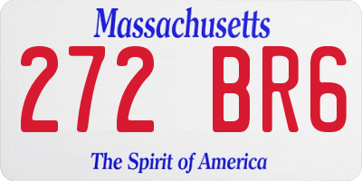 MA license plate 272BR6