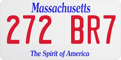 MA license plate 272BR7