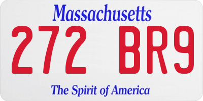 MA license plate 272BR9