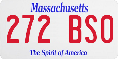 MA license plate 272BS0