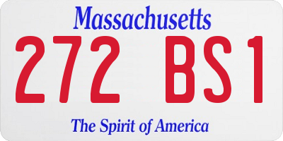 MA license plate 272BS1