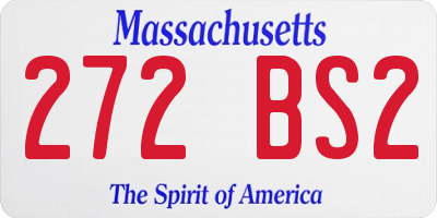 MA license plate 272BS2