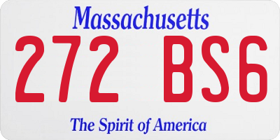 MA license plate 272BS6