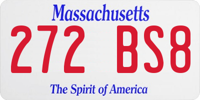 MA license plate 272BS8
