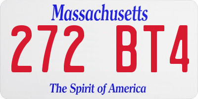 MA license plate 272BT4
