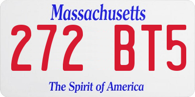 MA license plate 272BT5