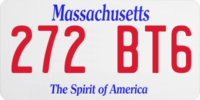 MA license plate 272BT6